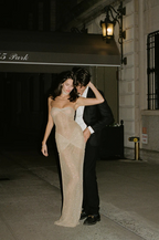 Beige Shimmer Maxi Dress