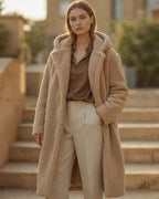 Women's Tailored Wool-Blend Coat with Button Front
