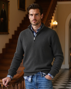 Men's Casual-Fit Sweater with Zippered Collar