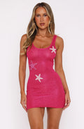 Pink Sequin Mini Dress