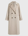 Women's Long Wool-Blend Winter Coat with Straight Silhouette