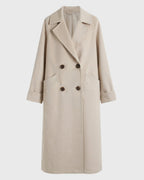 Women's Long Wool-Blend Winter Coat with Straight Silhouette