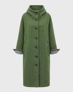 Women's Hooded Thick Winter Coat with Button Closure