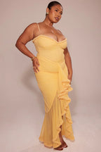 Yellow Ruffle Maxi Dress