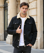Men's Clean-Cut Winter Jacket with Practical Pockets