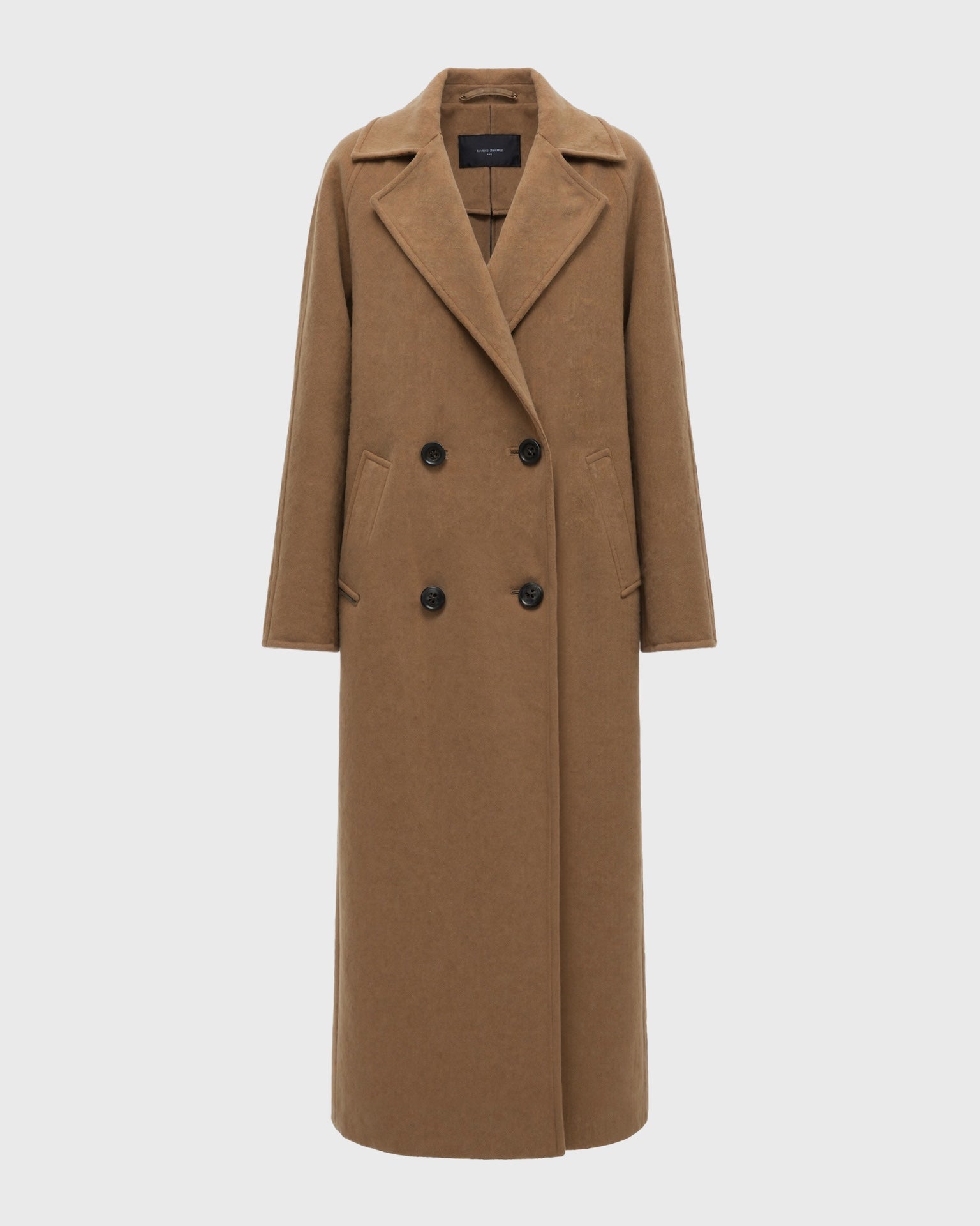 Women's Long Wool-Blend Winter Coat with Straight Silhouette