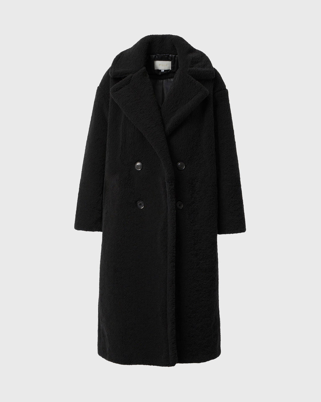 Women's Long Teddy Coat with Straight Silhouette