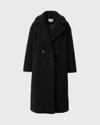Women's Long Teddy Coat with Straight Silhouette