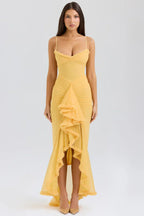 Yellow Ruffle Maxi Dress