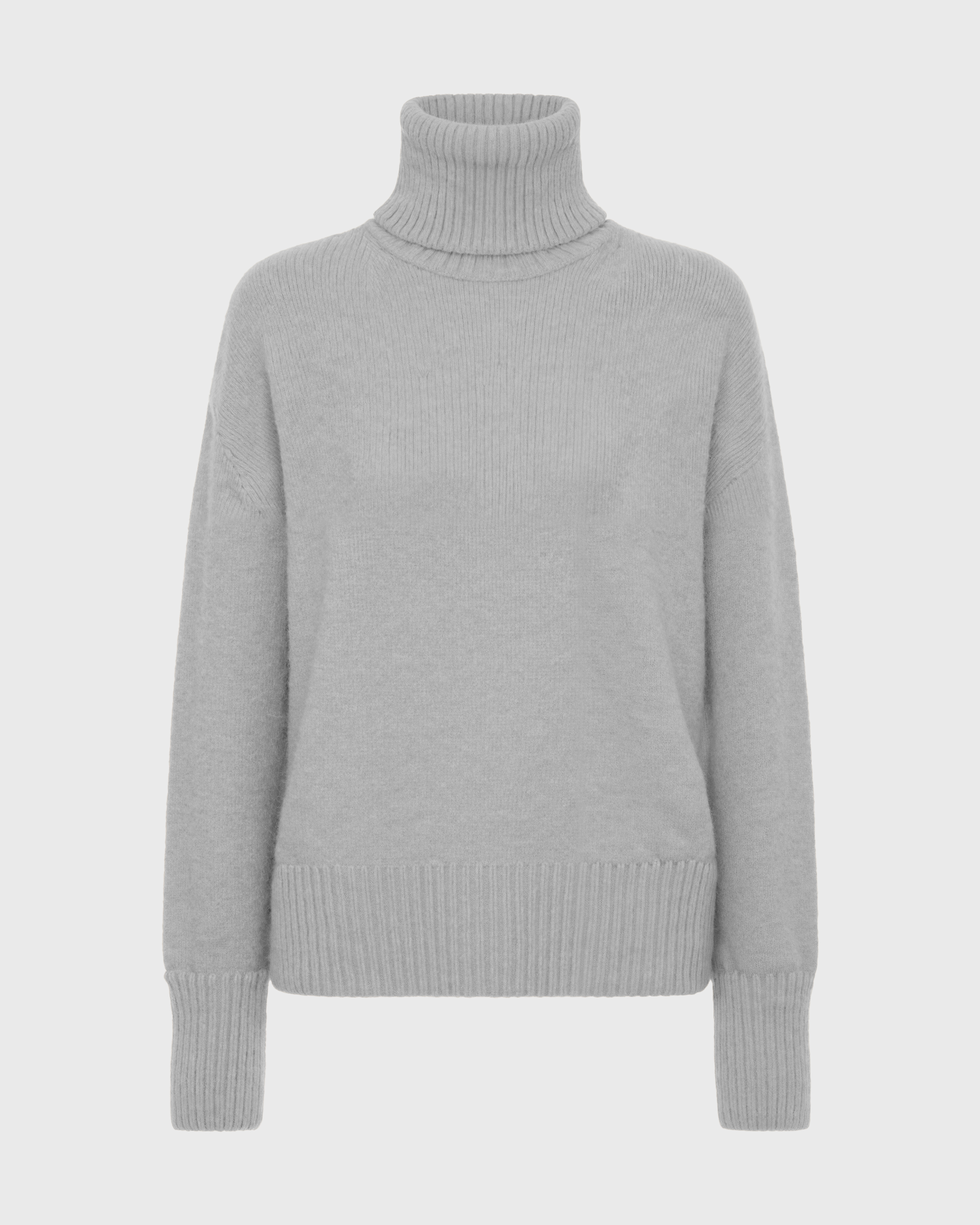 Women's Loose-Fit Turtleneck Sweater with Ribbed Trim