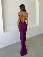 Purple Multiway Maxi Dress with Stretch Fabric
