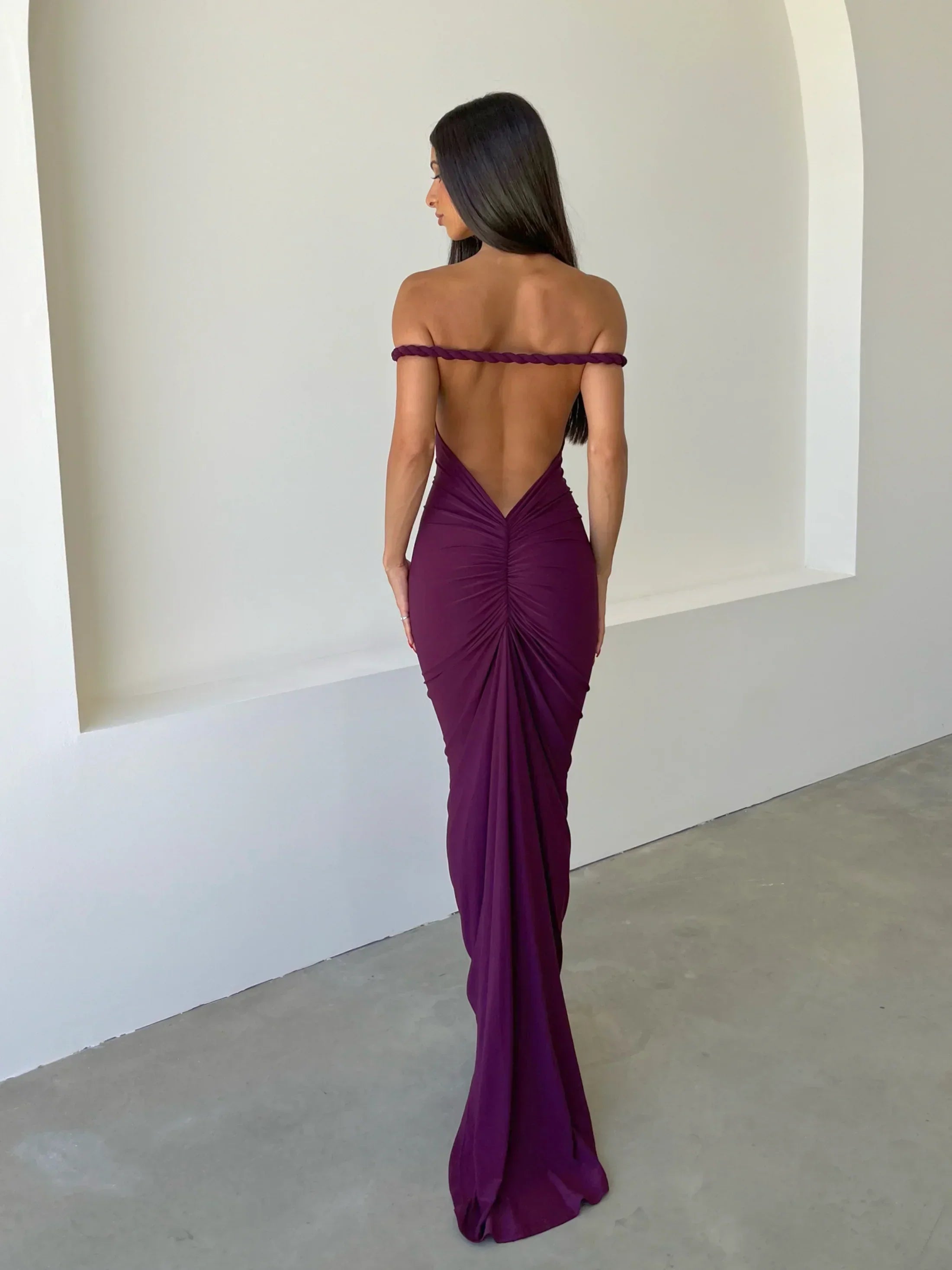 Purple Multiway Maxi Dress with Stretch Fabric