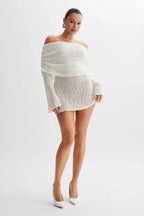 White Off Shoulder Mini Dress