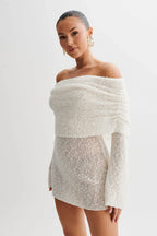 White Off Shoulder Mini Dress