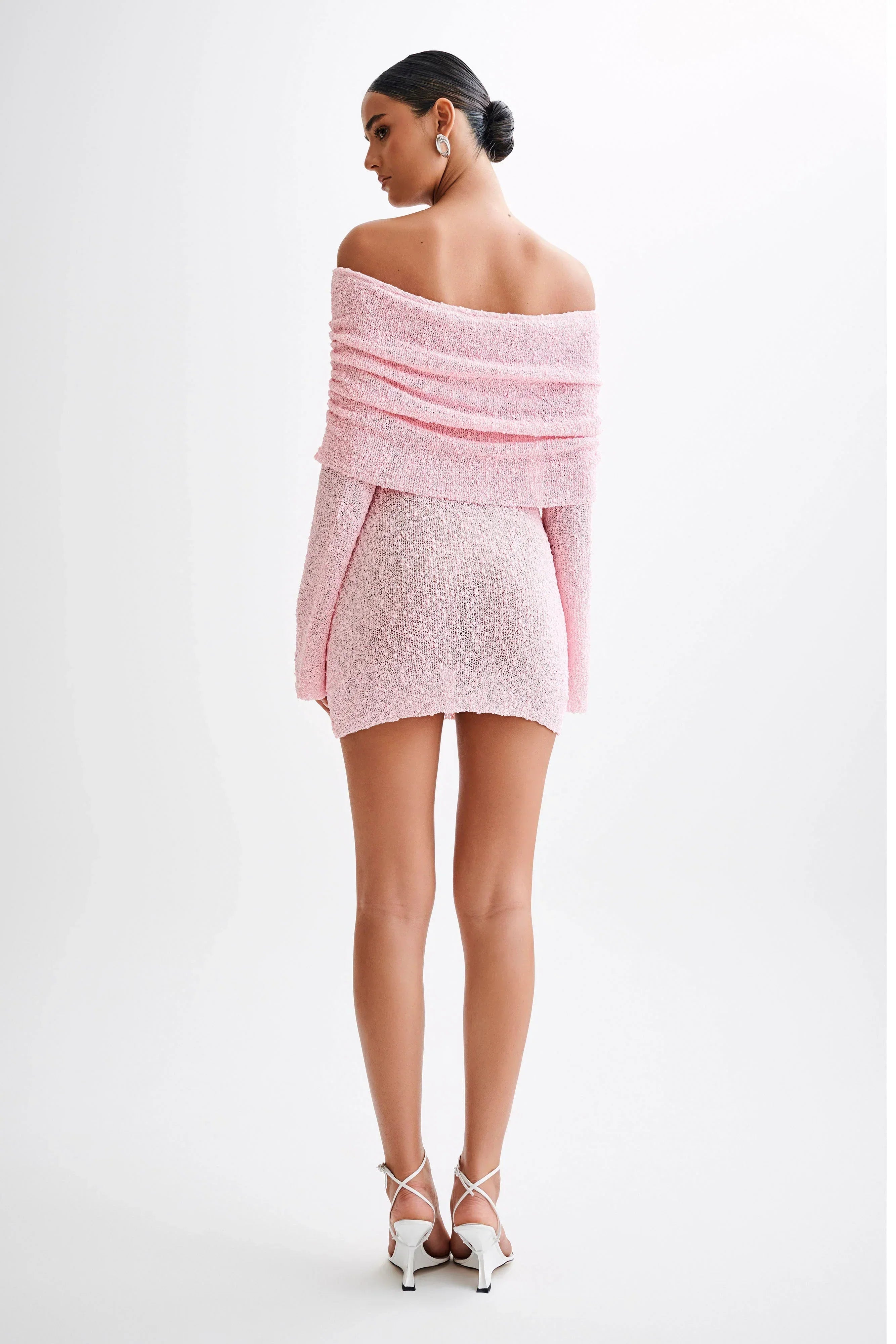 Pink Off Shoulder Mini Dress