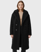 Women's Long Teddy Coat with Straight Silhouette