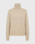 Women's Loose-Fit Turtleneck Sweater with Ribbed Trim