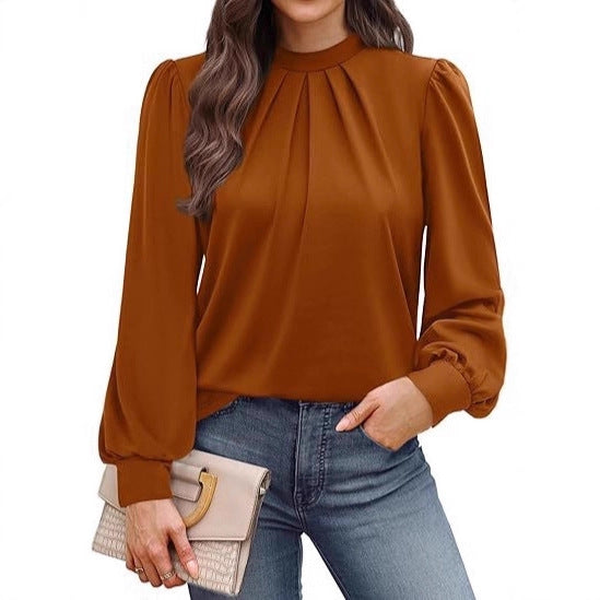 Women's Pull-On Blouse with Puff Sleeves