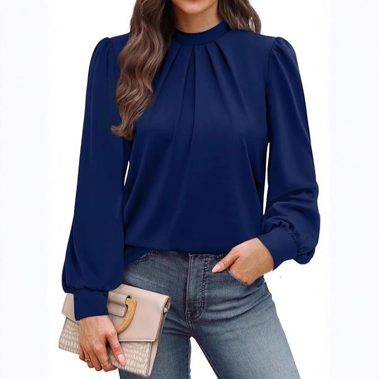 Women's Pull-On Blouse with Puff Sleeves