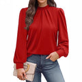 Women's Pull-On Blouse with Puff Sleeves