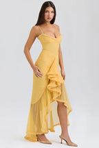 Yellow Ruffle Maxi Dress