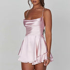 Pink Satin Mini Dress