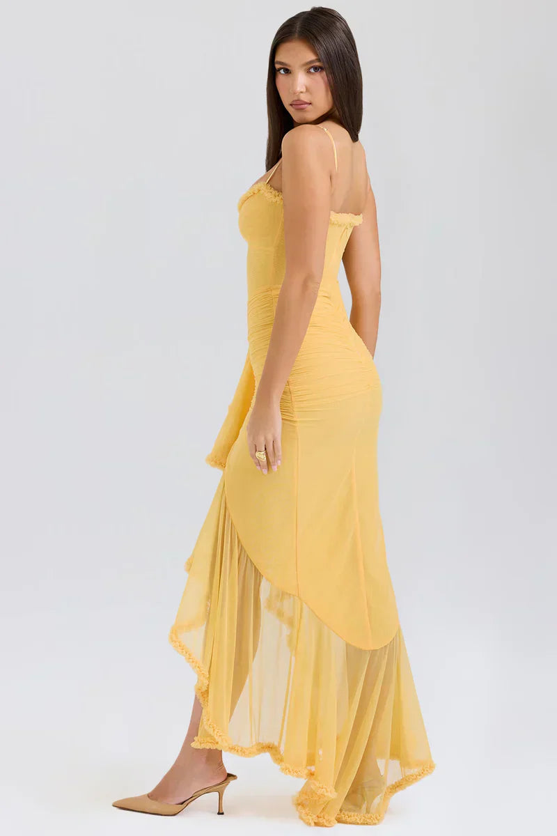 Yellow Ruffle Maxi Dress