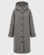 Women's Hooded Thick Winter Coat with Button Closure