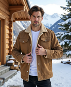 Men's Clean-Cut Winter Jacket with Practical Pockets