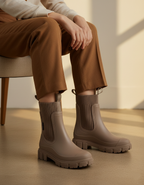 Women's Mid-Calf Water-Resistant Wellington Boots with Textured Sole