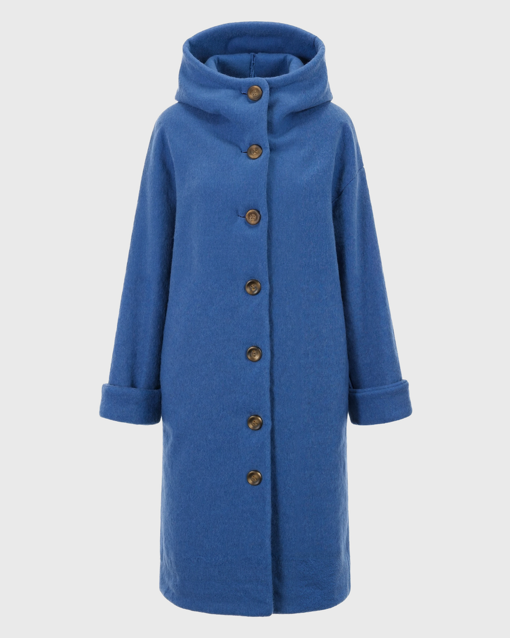 Women's Hooded Thick Winter Coat with Button Closure