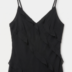 Women's A-Line Chiffon Maxi Dress with Cascading Ruffles