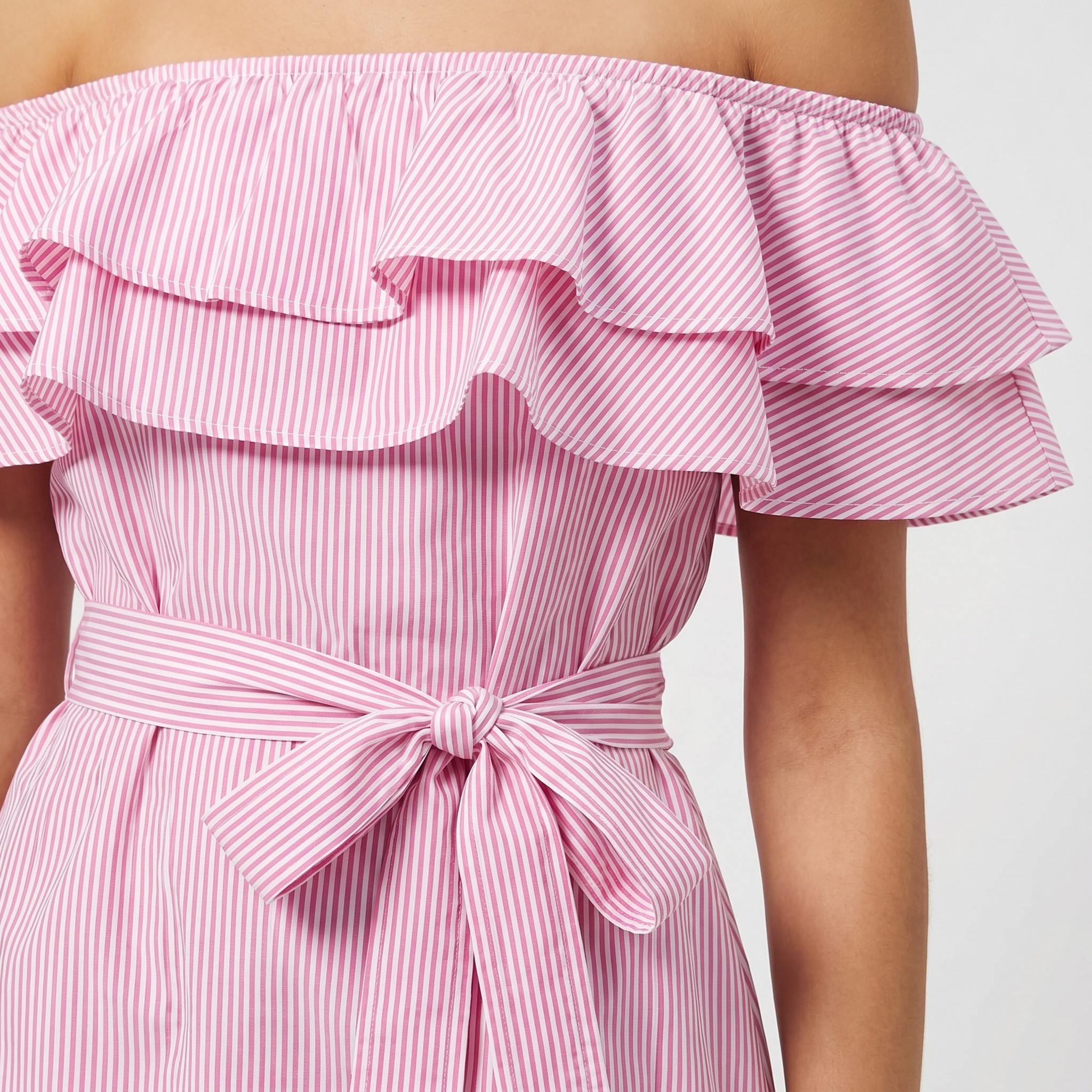 Women's Off-Shoulder A-Line Mini Dress with Ruffled Bodice