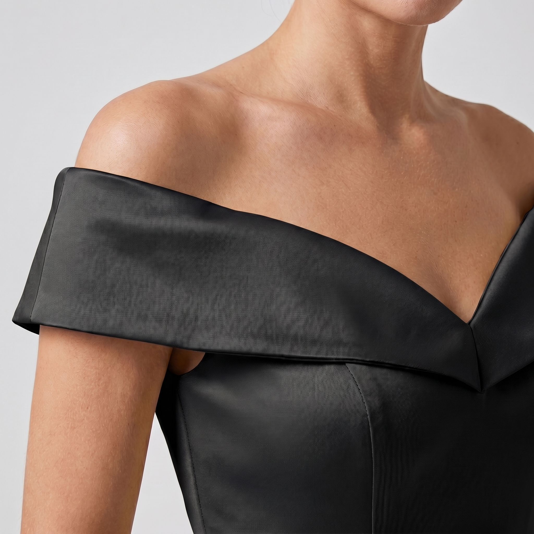 Women's Off-Shoulder Satin Maxi Dress with Bow Waist