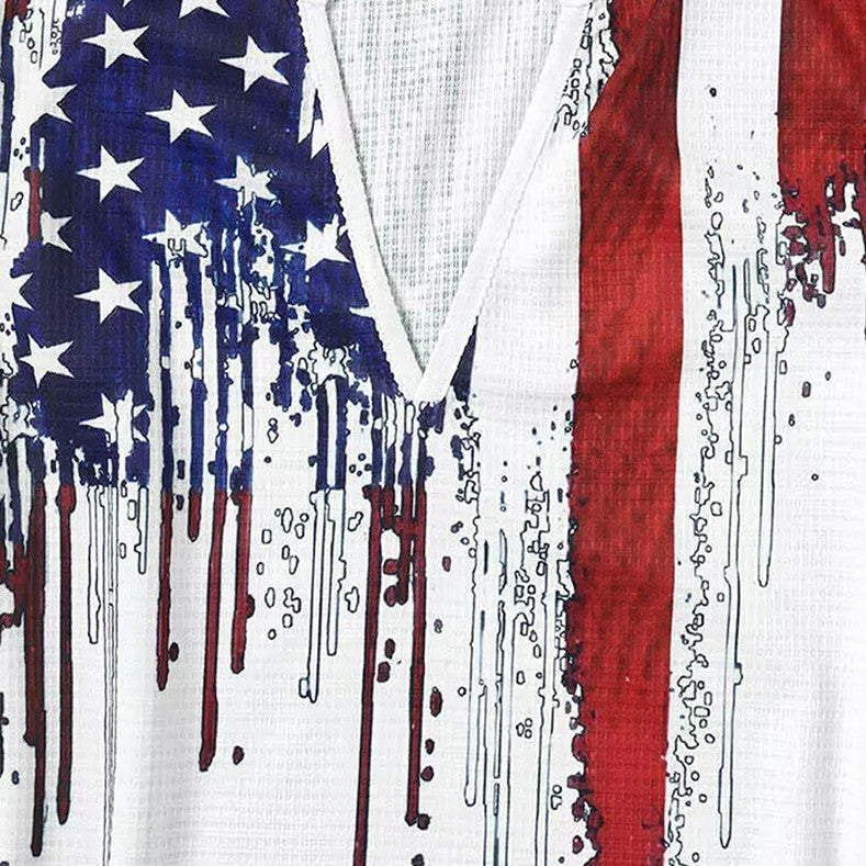Women's American Flag Tank Top with Crew Neck