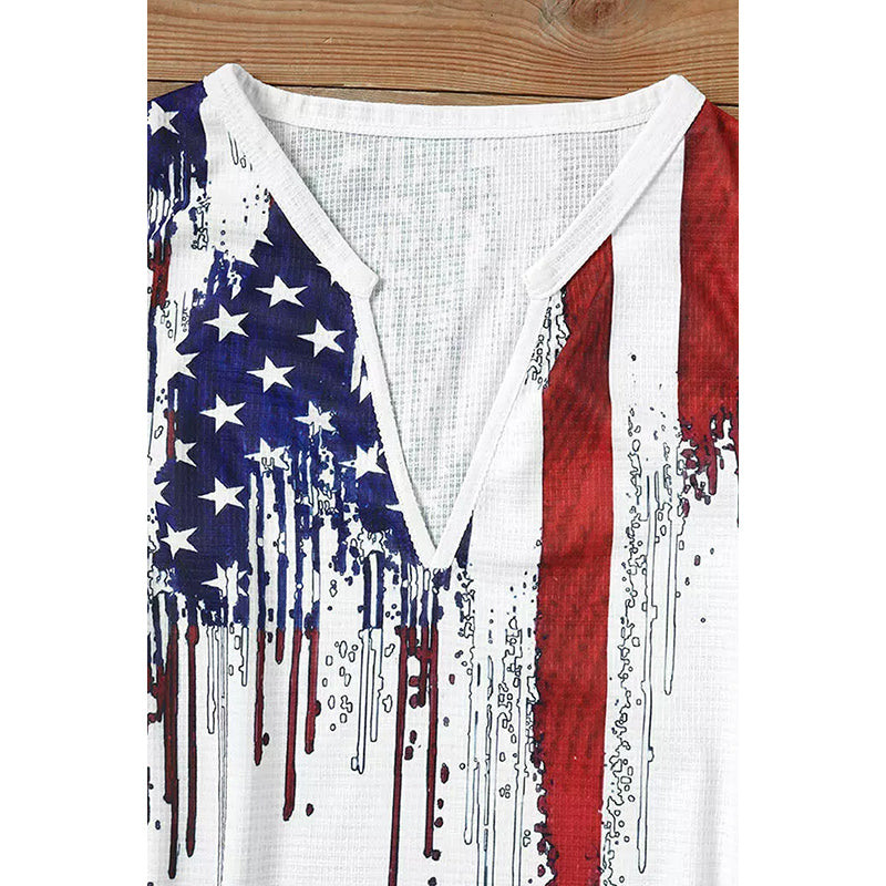 Women's American Flag Tank Top with Crew Neck