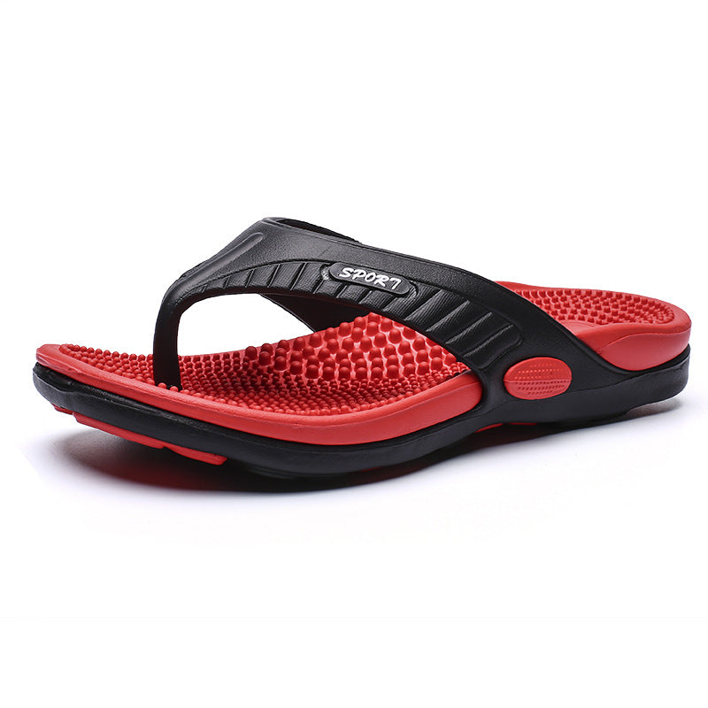 Men's Athletic Thong Sandals with Textured Footbed