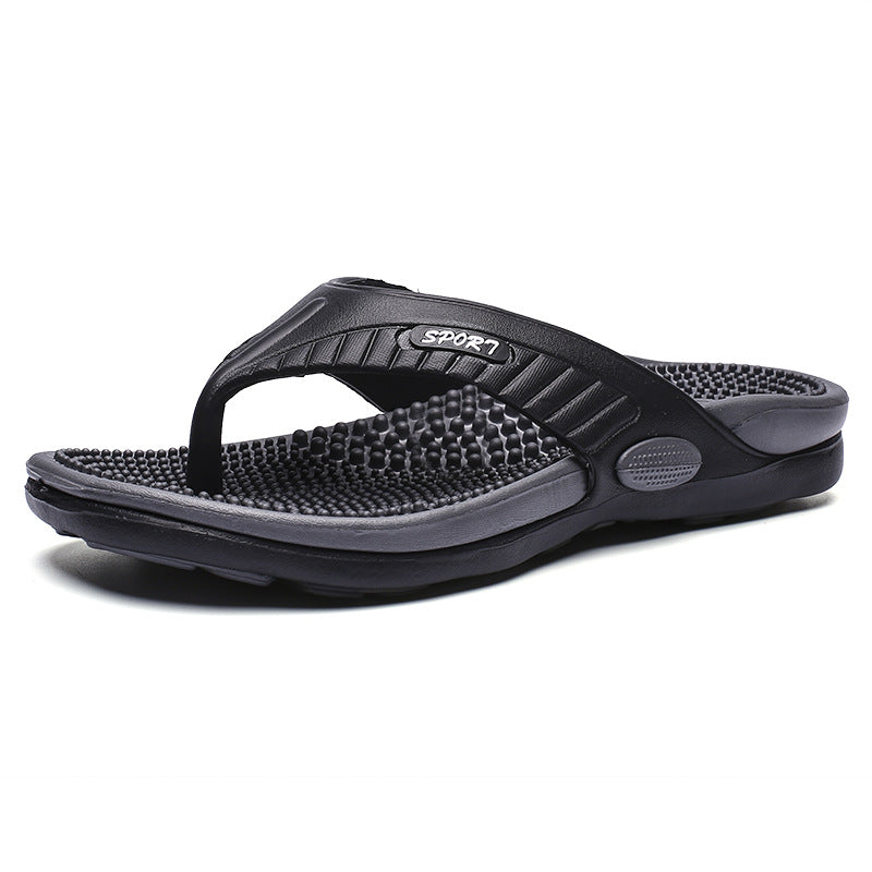 Men's Athletic Thong Sandals with Textured Footbed
