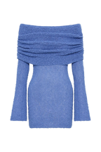 Blue Off Shoulder Mini Dress
