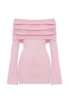 Pink Off Shoulder Mini Dress