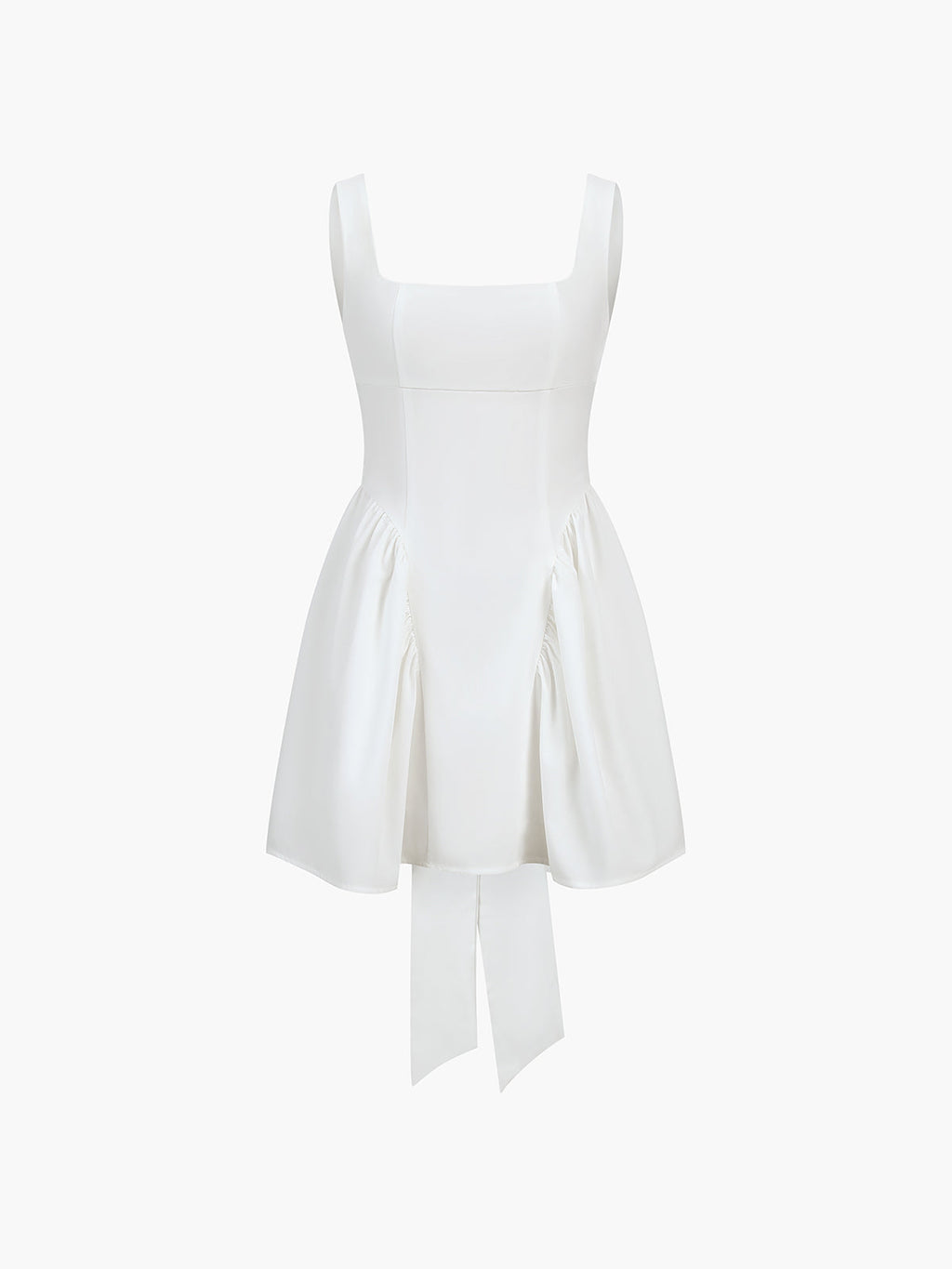 White Backless Midi Dress