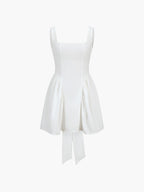 White Backless Midi Dress