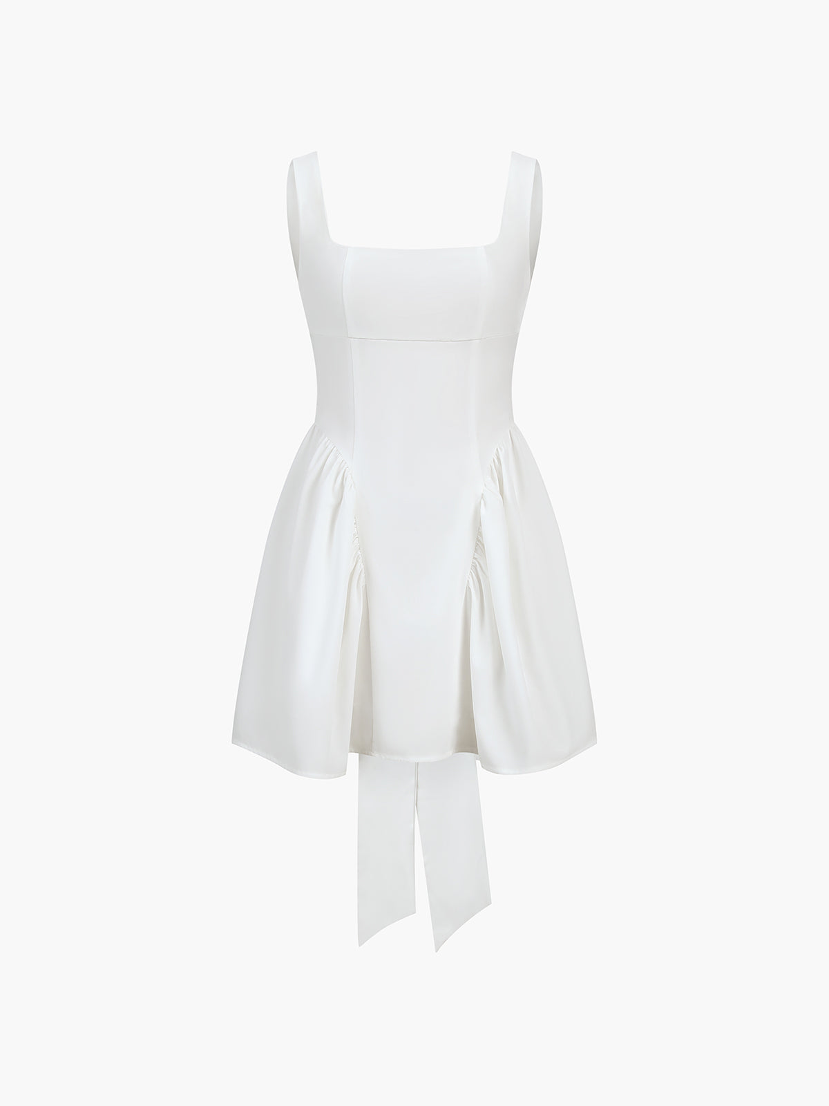 White Backless Midi Dress