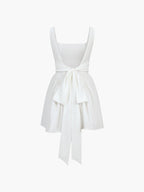 White Backless Midi Dress
