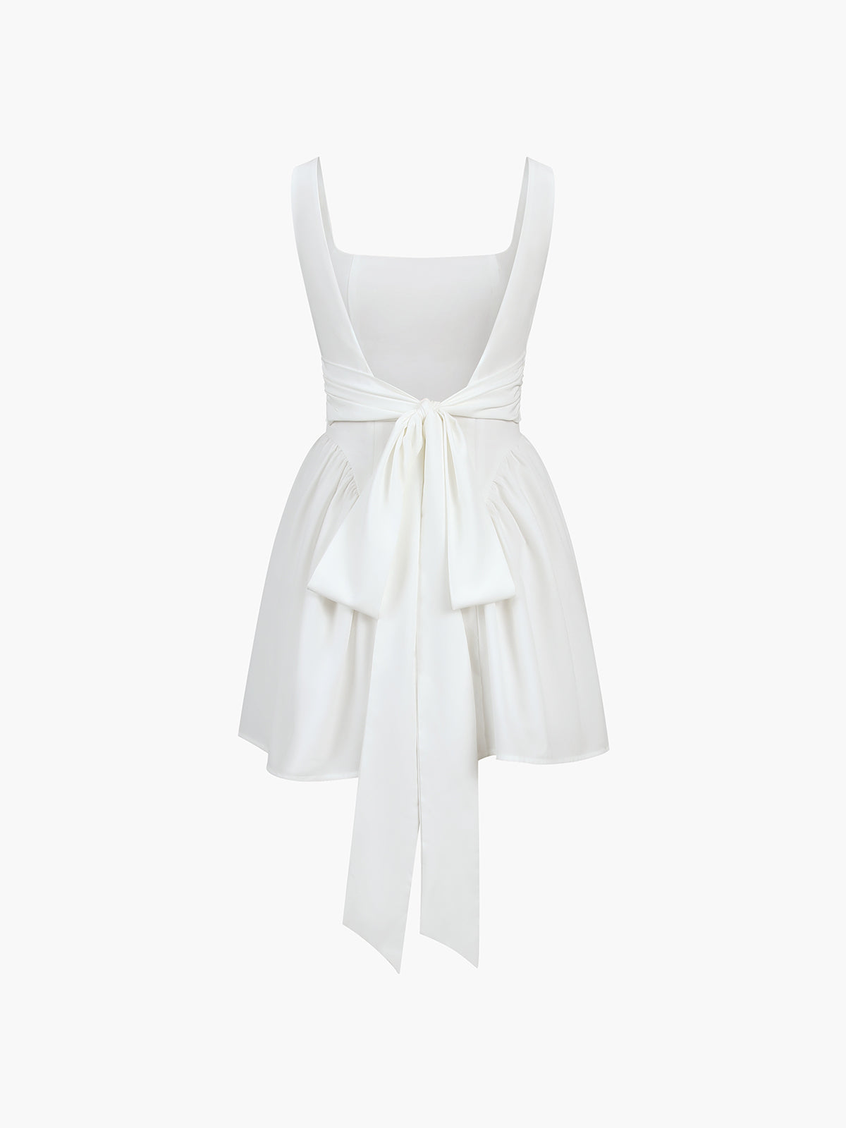 White Backless Midi Dress