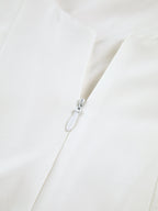 White Backless Midi Dress