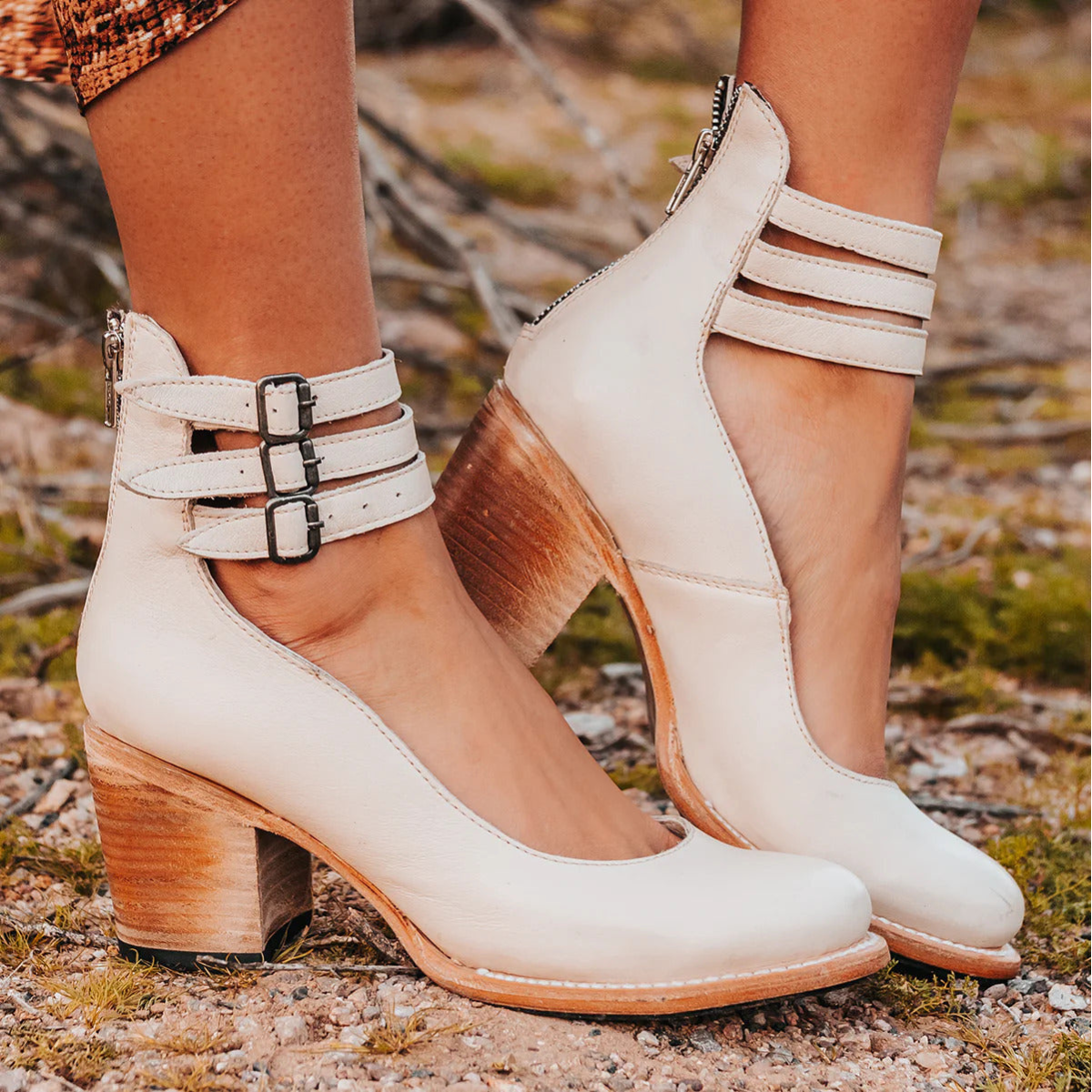 Women's Crocodile-Embossed Block Heel Sandals with Triple Ankle Straps