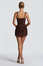 Women's Bodycon Mini Dress with Corset Bodice