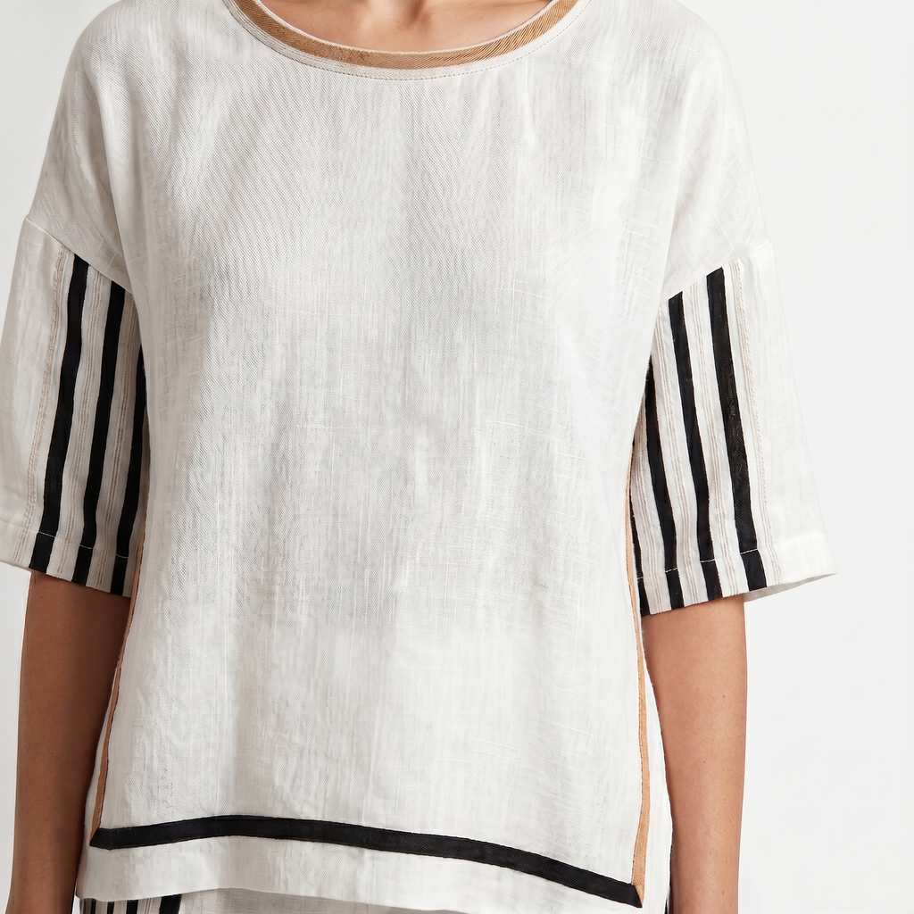 Women's Boho Linen Set with Wide-Leg Trousers