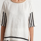 Women's Boho Linen Set with Wide-Leg Trousers